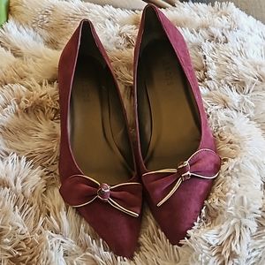 Talbots- Suede Kitten Heel w/ Bows